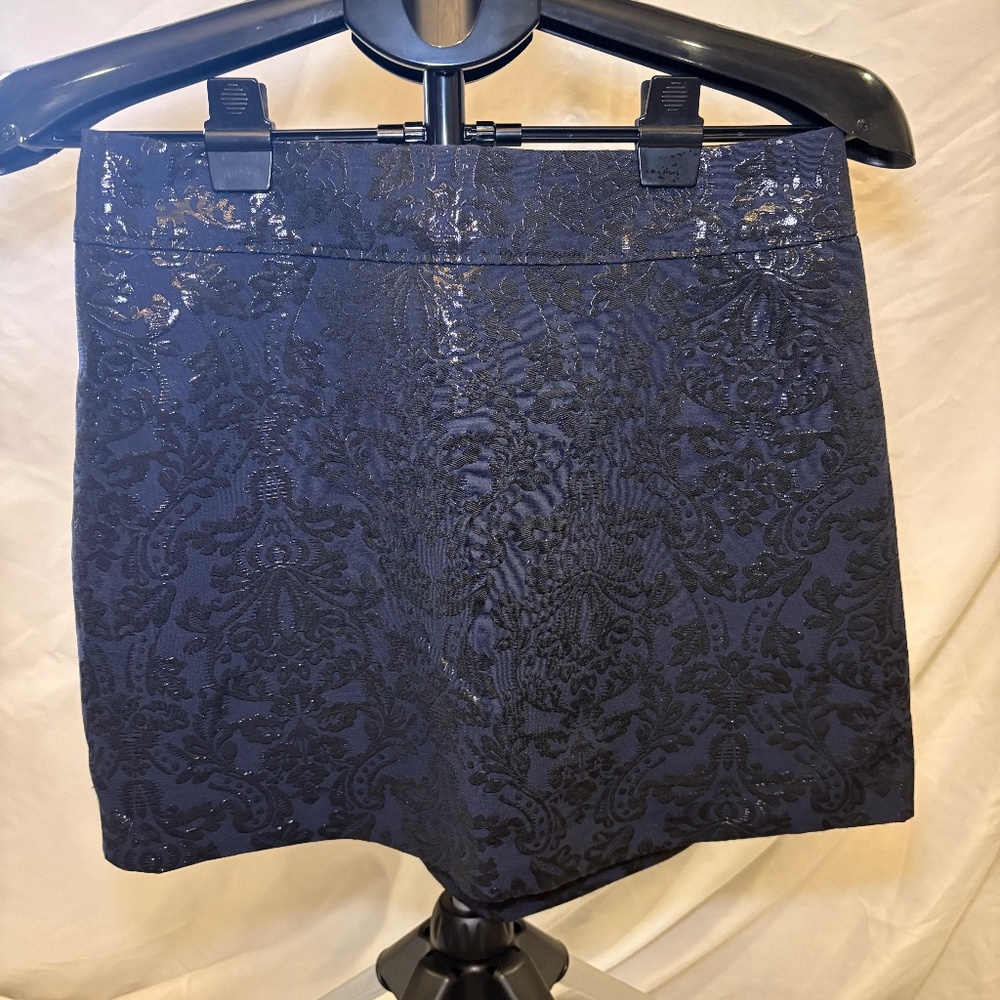 Abercrombie & Fitch Brocade Jacquard Metallic Black Mini Skirt Size 4 Y2K NEW